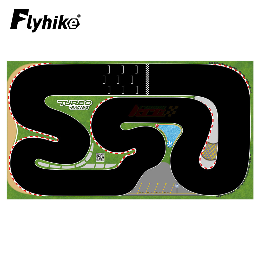 Rc Hobby Track - Tikar karet balap Turbo portabel, 160x90cm