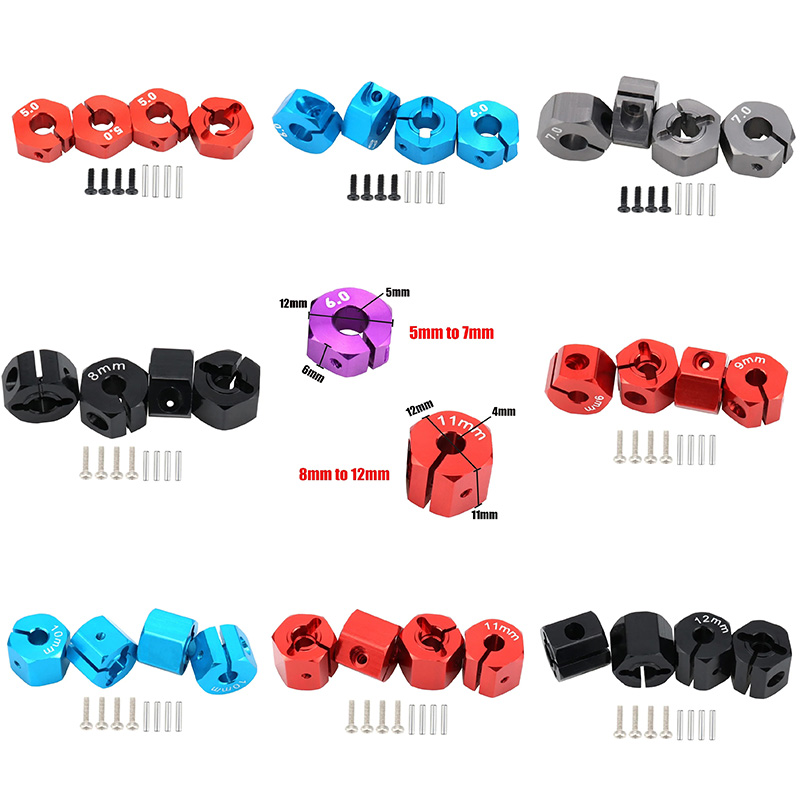 Rc Hobby Track - Aluminium 5/6/7/8/9/10/11/12mm adaptor Hex 12mm Drive